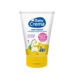  Нежен слънцезащитен крем за лице и тяло Baby Crema, SPF 50+, За много висока защита с широкоспектърна система, 100 мл 